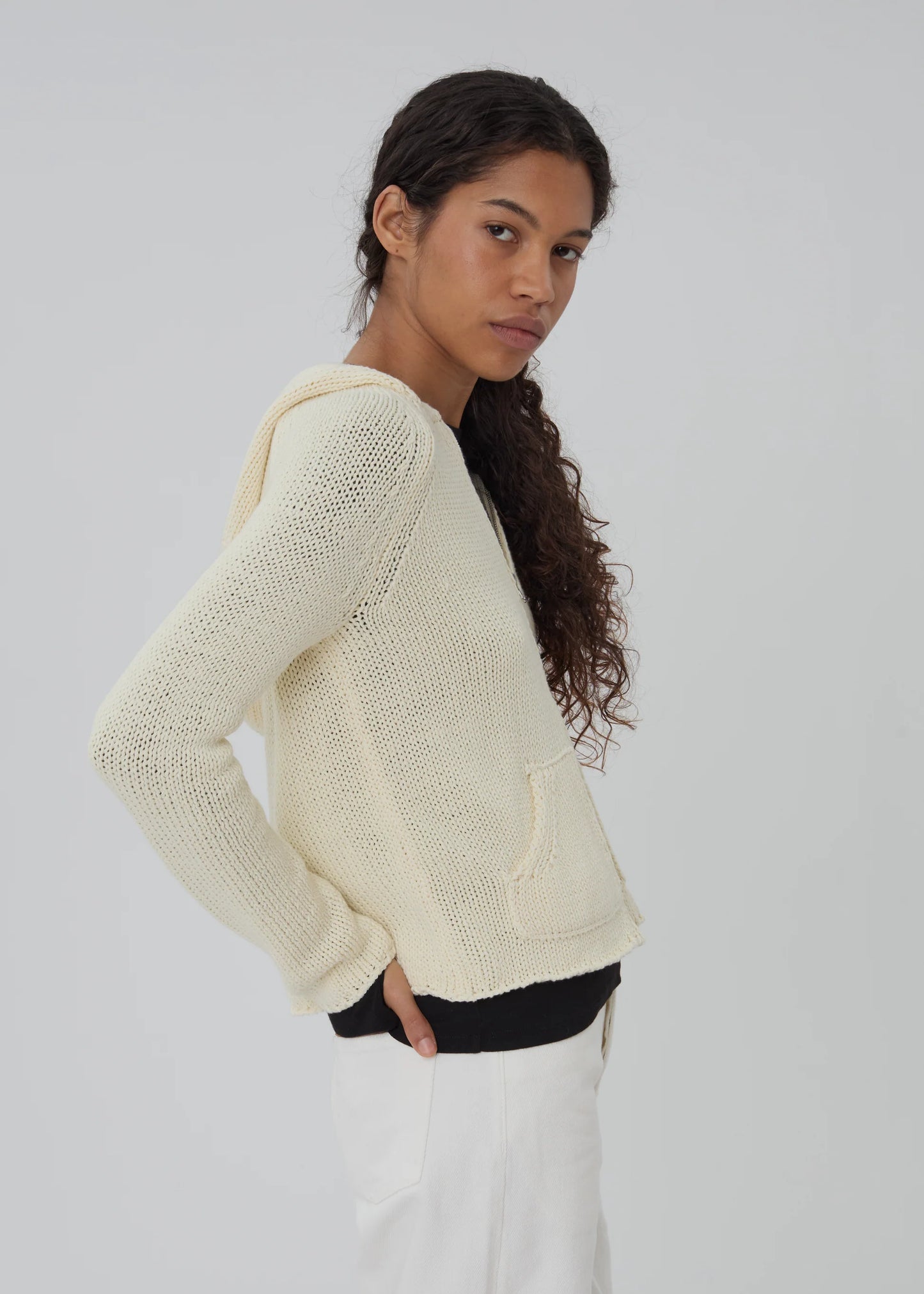 BEAR ZIP UP IN STONE