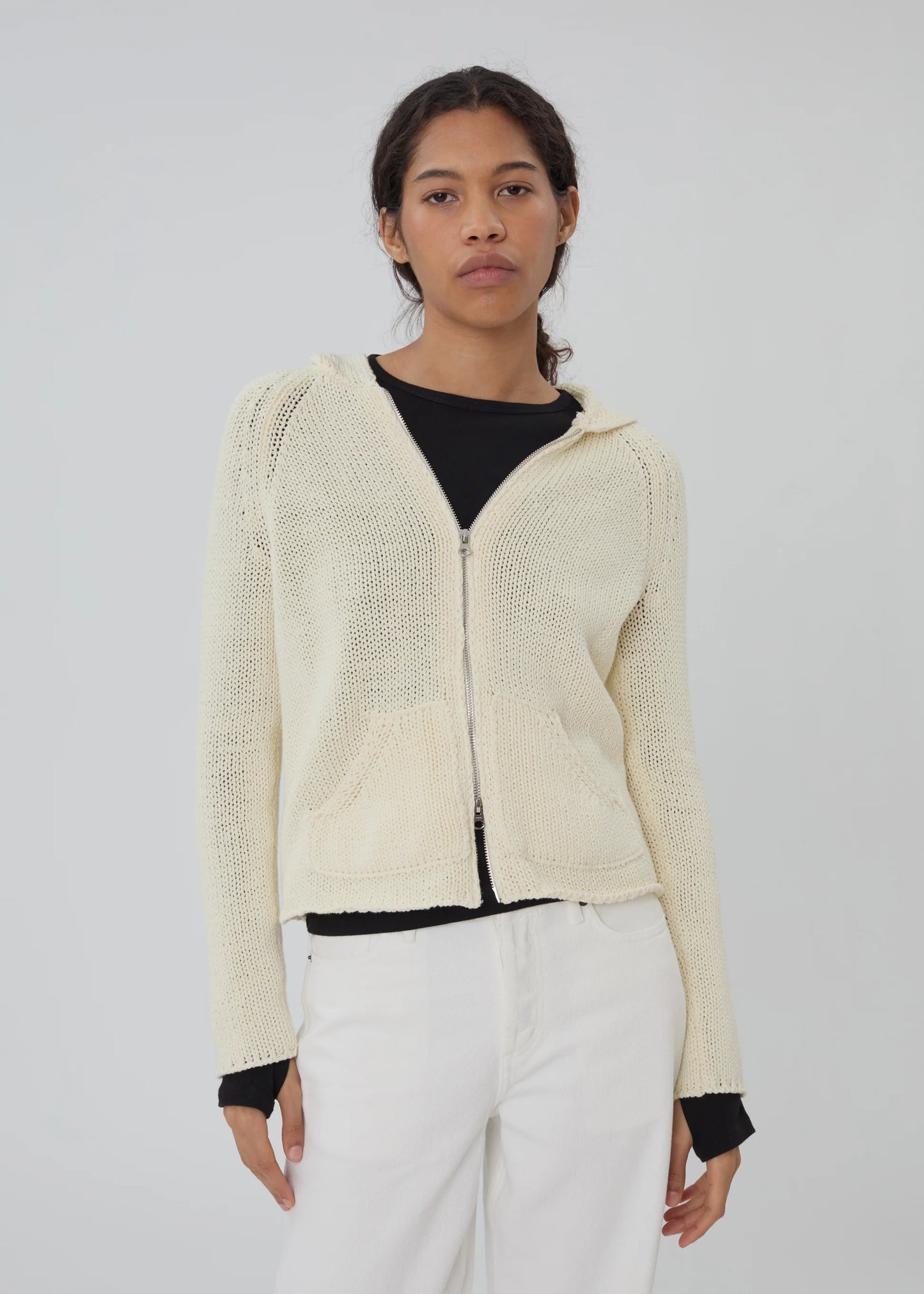 BEAR ZIP UP IN STONE