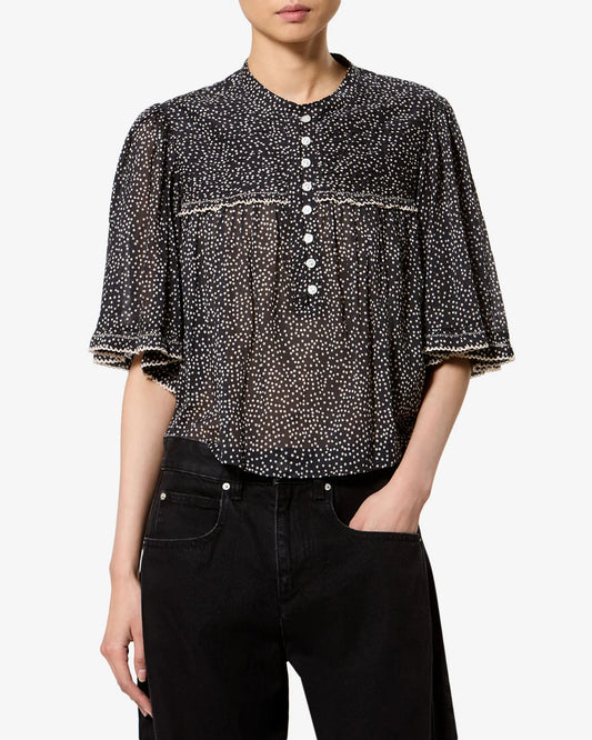 DOUNA TOP in Black/Ecru