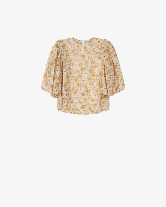 FLOMA TOP in Light Yellow/Ecru