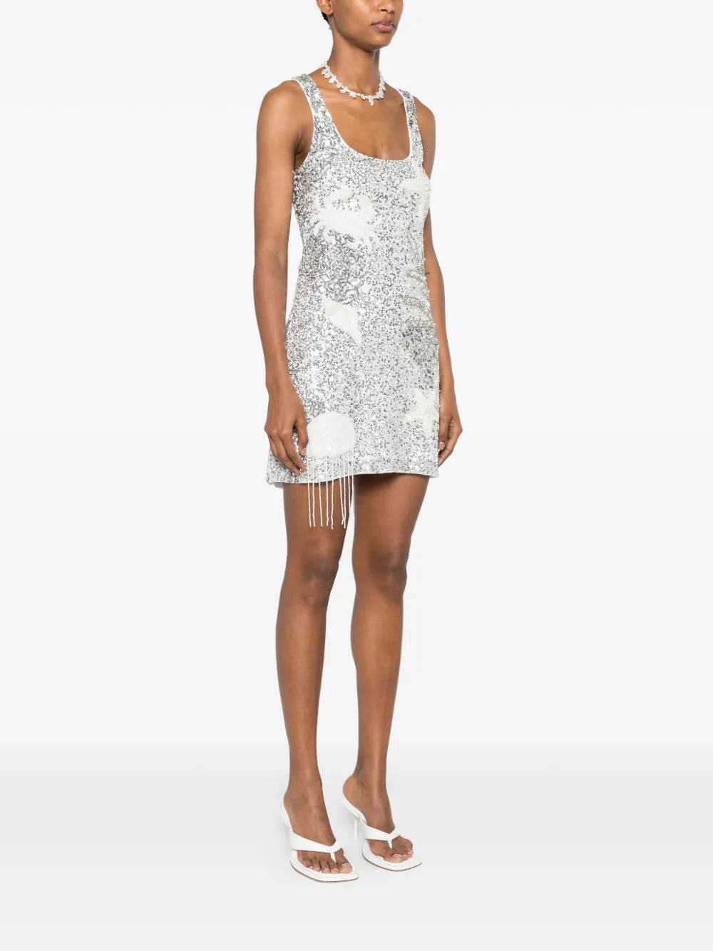 MERMAID SKIN MINI DRESS SILVER BRIDAL