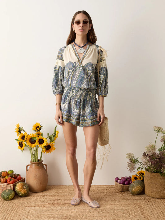 Arcadia Paisley Smock Blouse