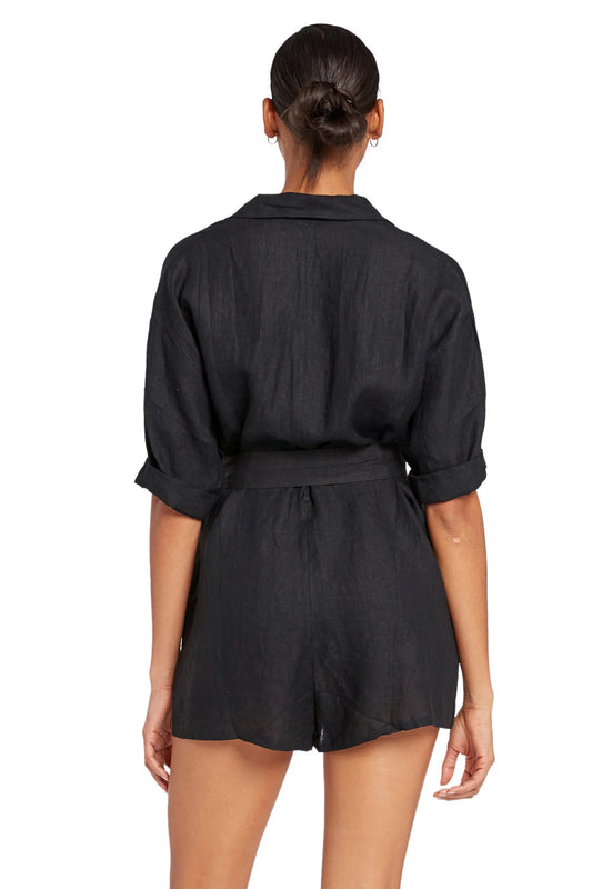 Playa Belted Waist Romper