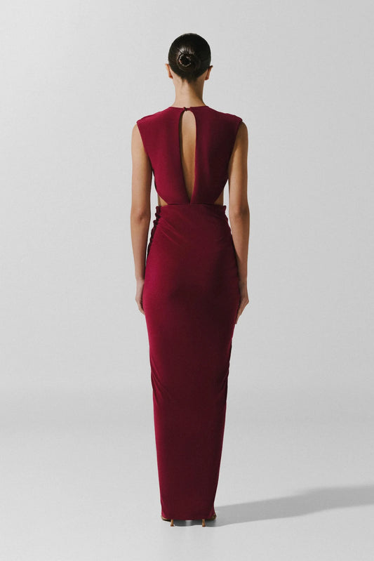 NIA MAXI DRESS in Vino