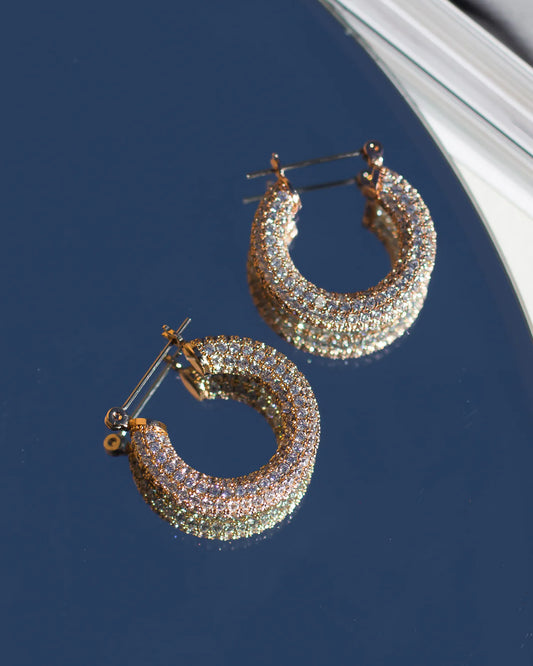 The Pave Baby Amalfi Hoops Gold