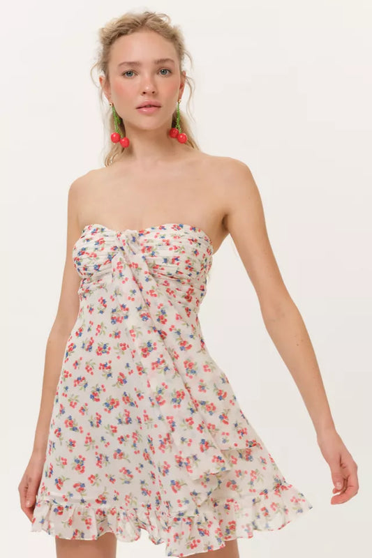 TEAGAN MINI DRESS in Cream Red