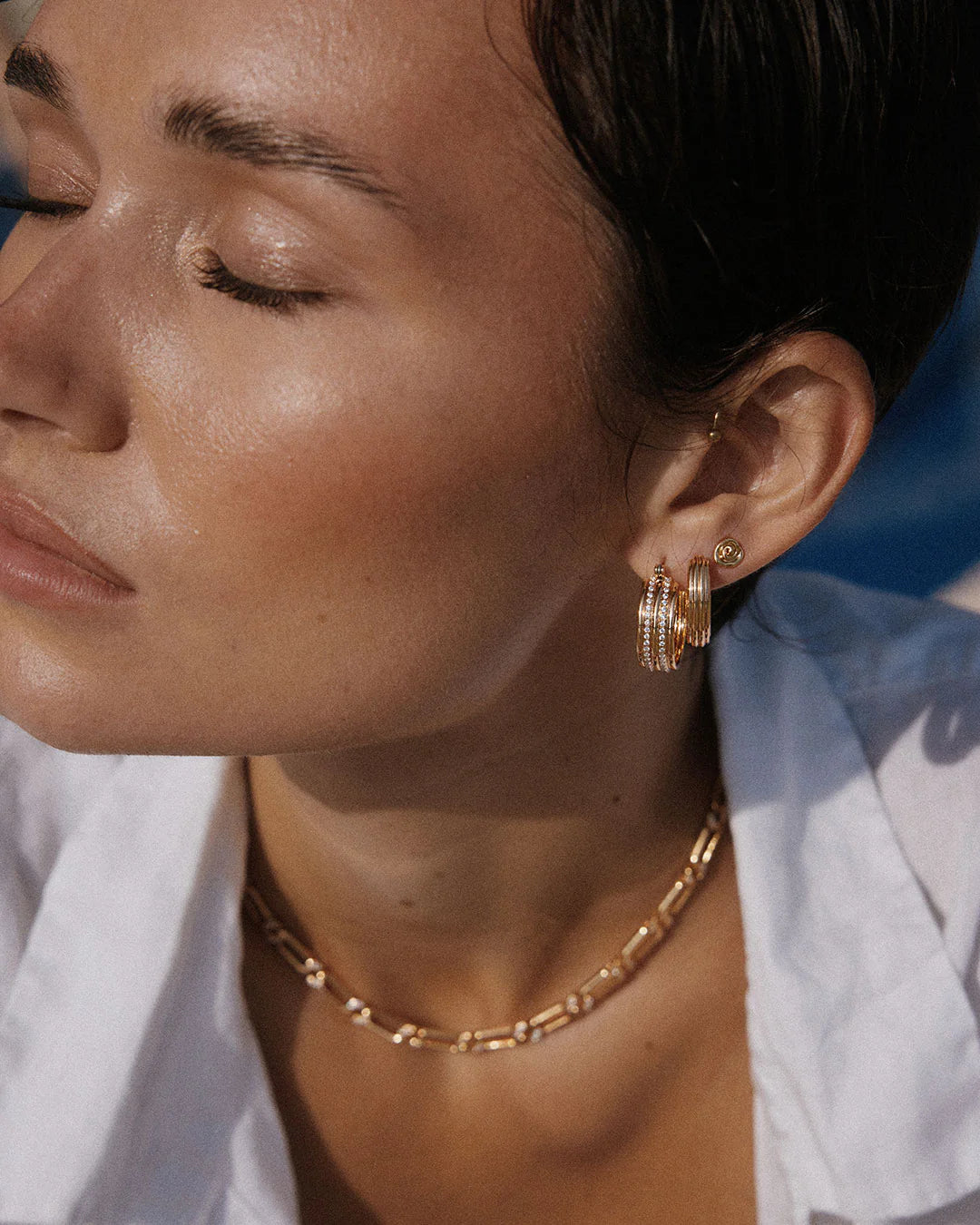 Ridged Positano Hoops