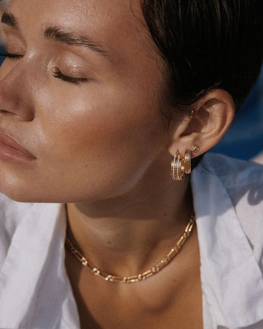 Ridged Positano Hoops