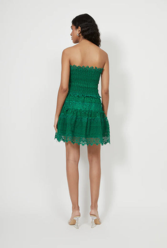 Cumbia Mini Dress Lace in Green