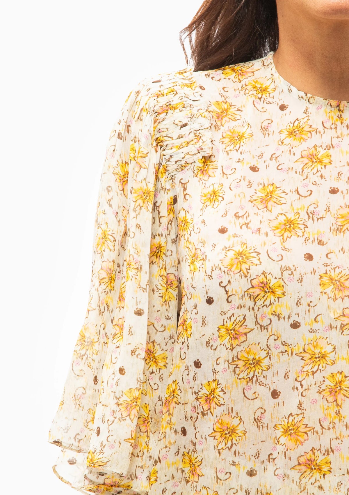 FLOMA TOP in Light Yellow/Ecru