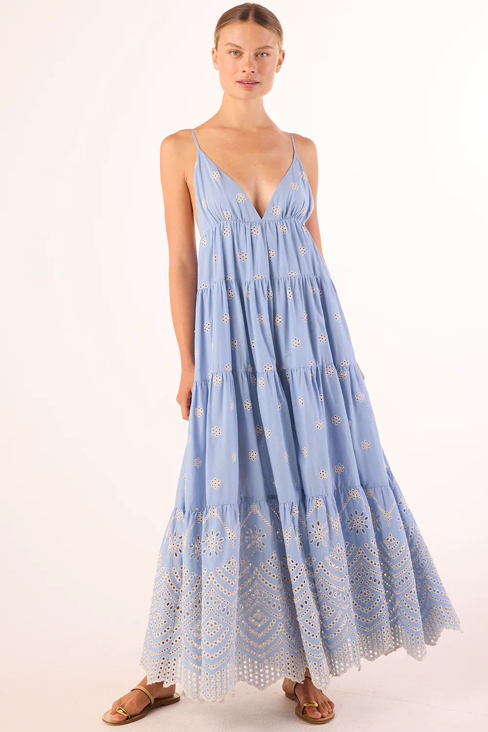 LOUKA DRESS in Periwinkle Scallop