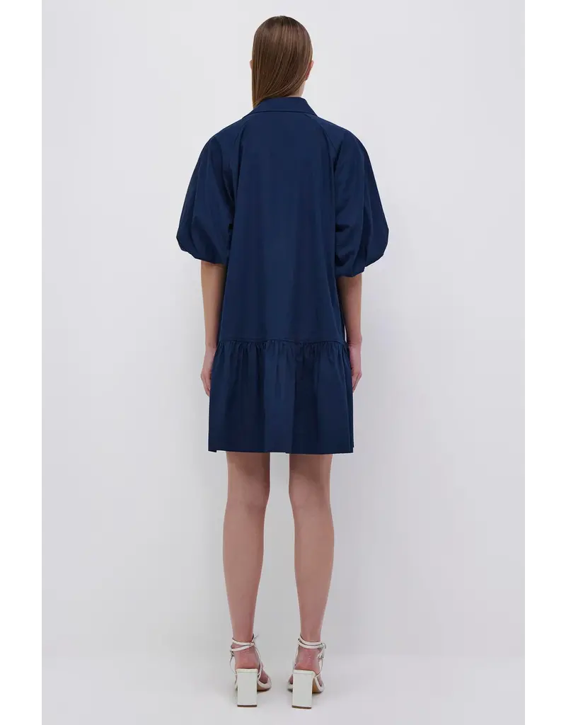 Crissy Cotton Poplin Dress in Navy