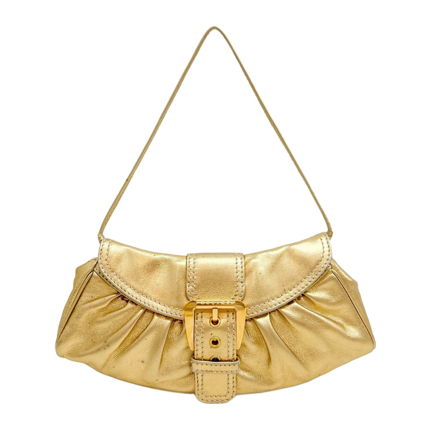 Buckle Bag Gold Leather
