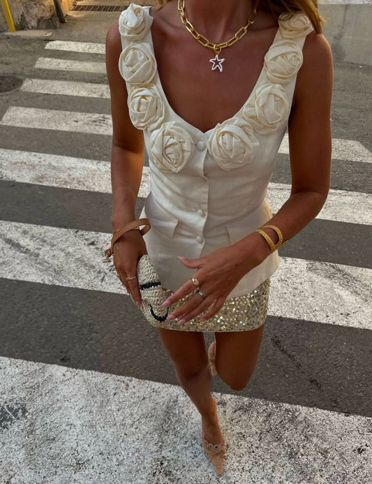 Loire Linen Blouse in Ivory