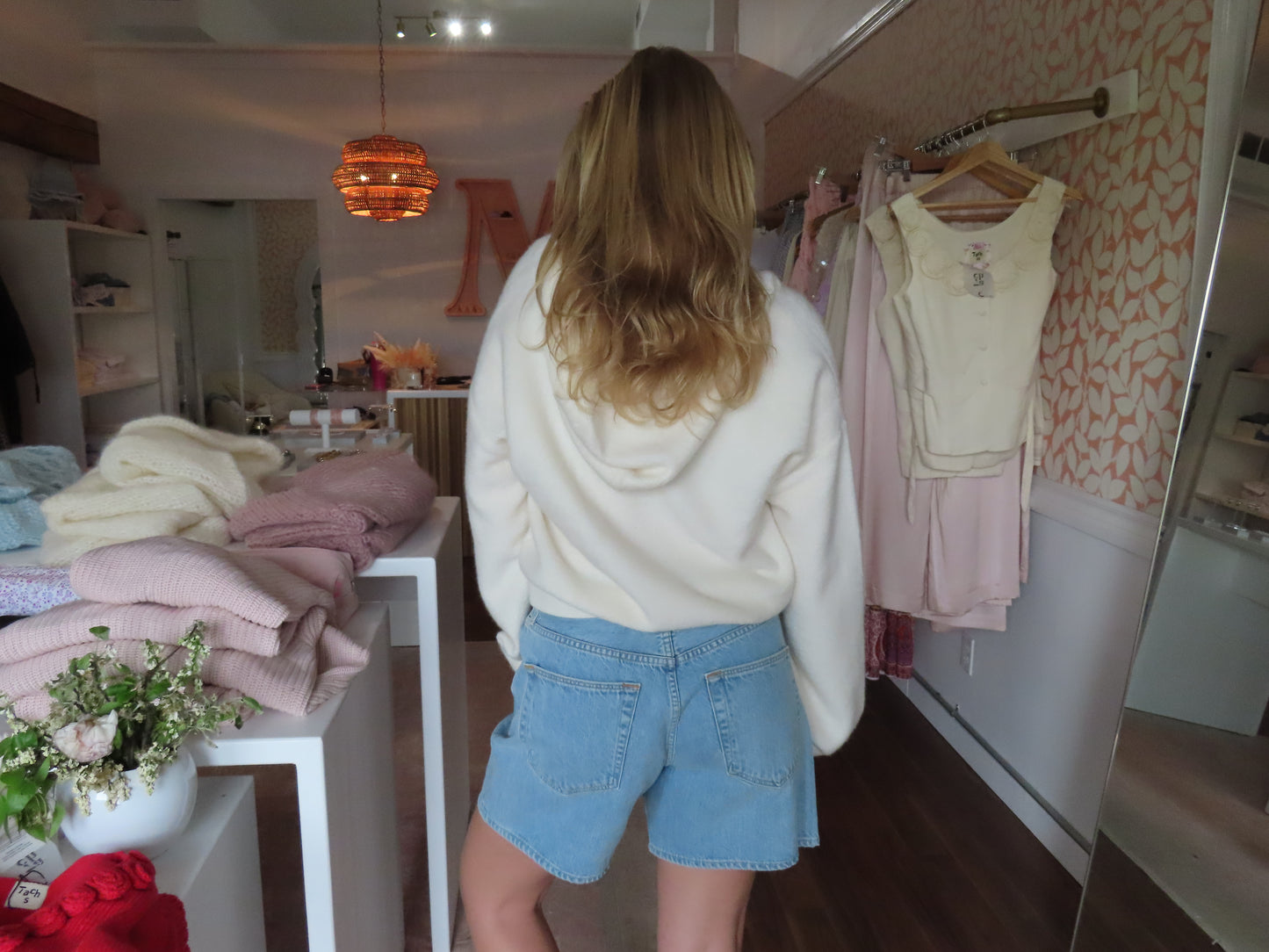 Kaycee Hooded Sweatshirt in Gardenia