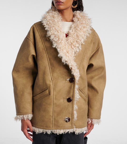 Clea Coat in Taupe