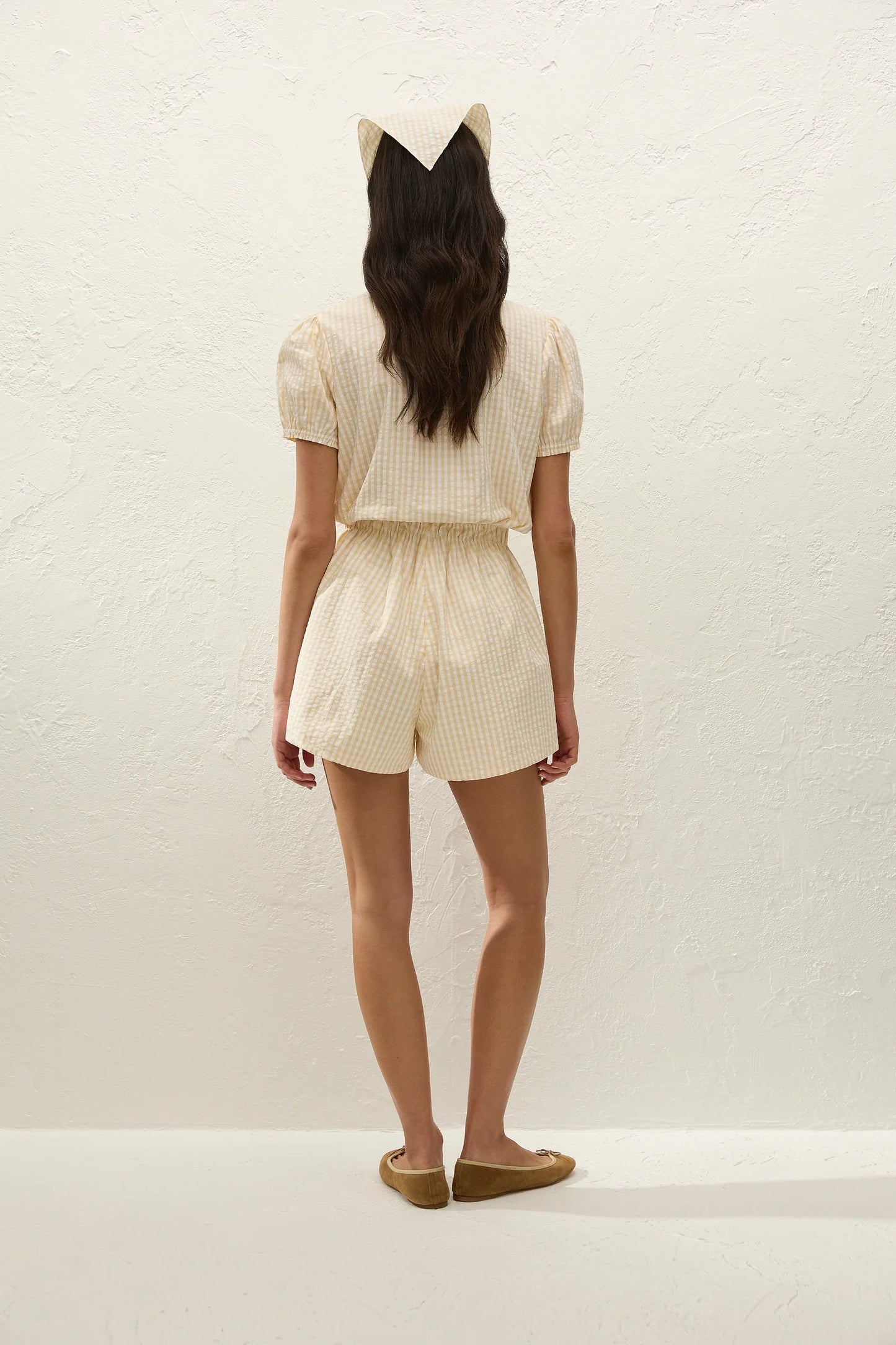 ROMA PLAYSUIT in Butter Textured Gingham