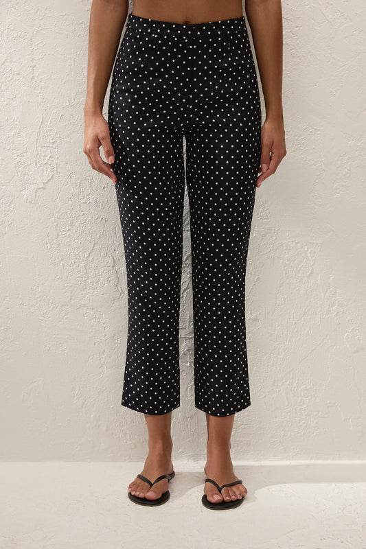 IRIA CAPRI PANT in Lola Polka Dot Black/Cream