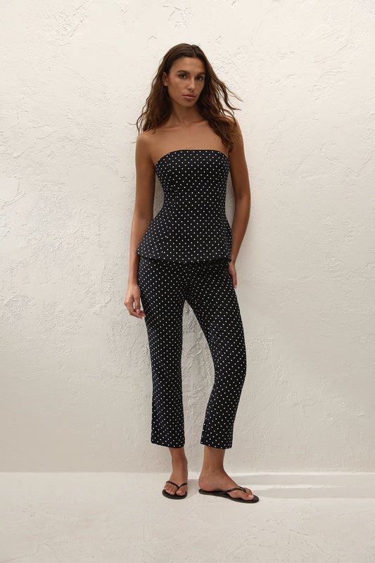 PETRO TOP in Lola Polka Dot Black/Cream