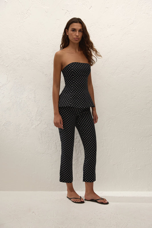 PETRO TOP in Lola Polka Dot Black/Cream