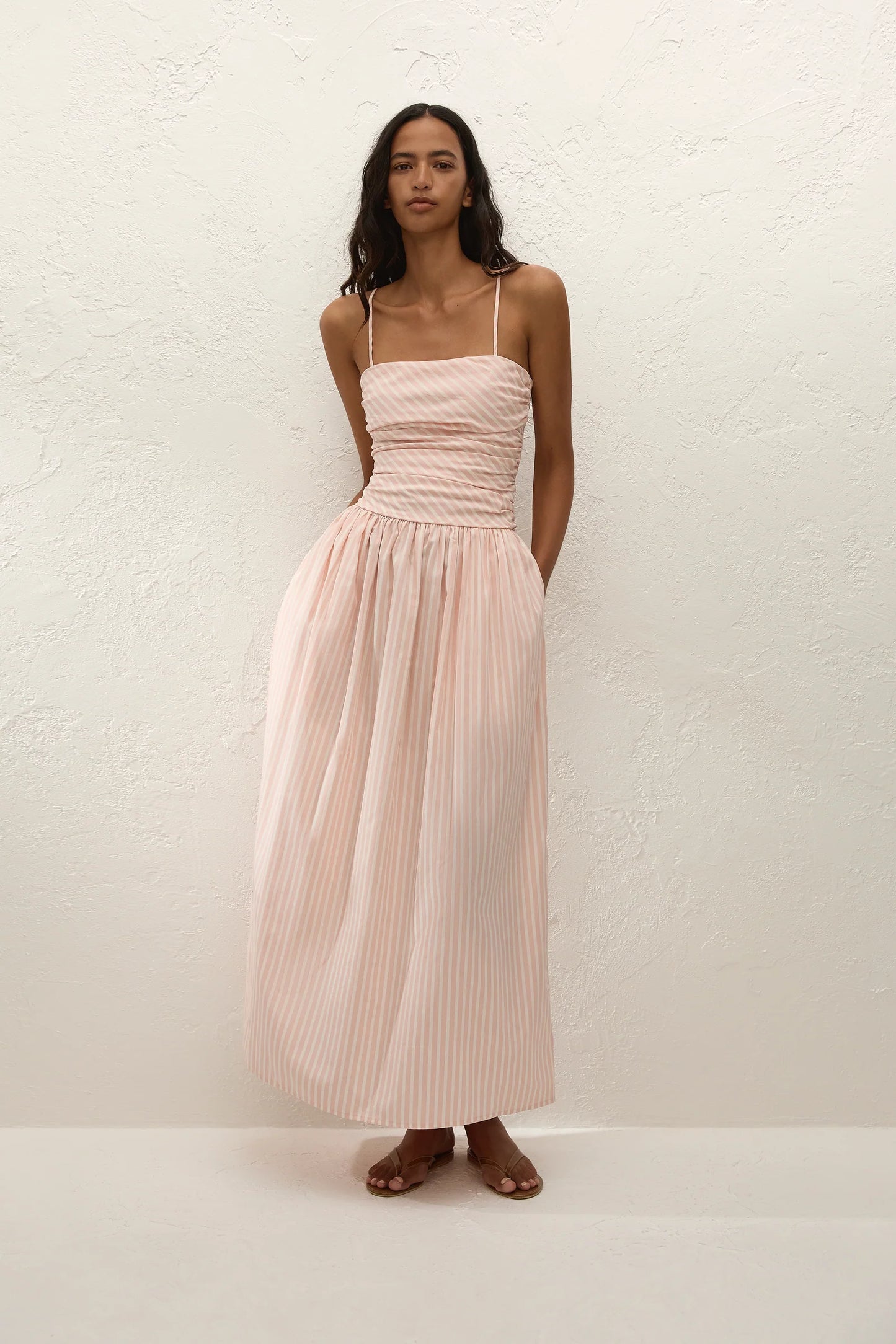 PORTLLIGAT MAXI DRESS in Carmen Stripe Peony White