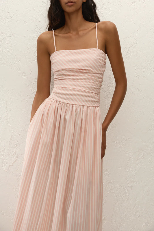PORTLLIGAT MAXI DRESS in Carmen Stripe Peony White