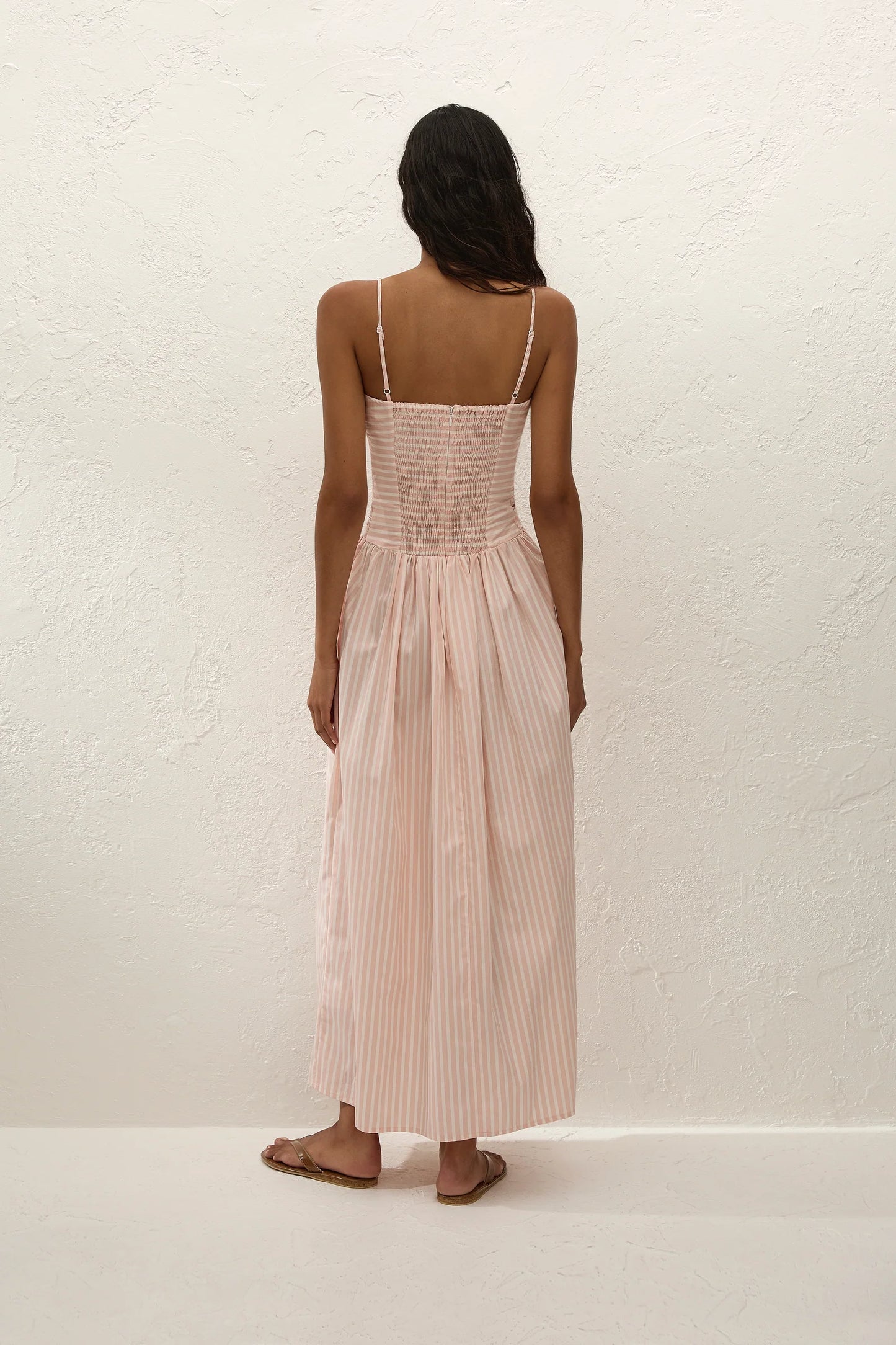 PORTLLIGAT MAXI DRESS in Carmen Stripe Peony White