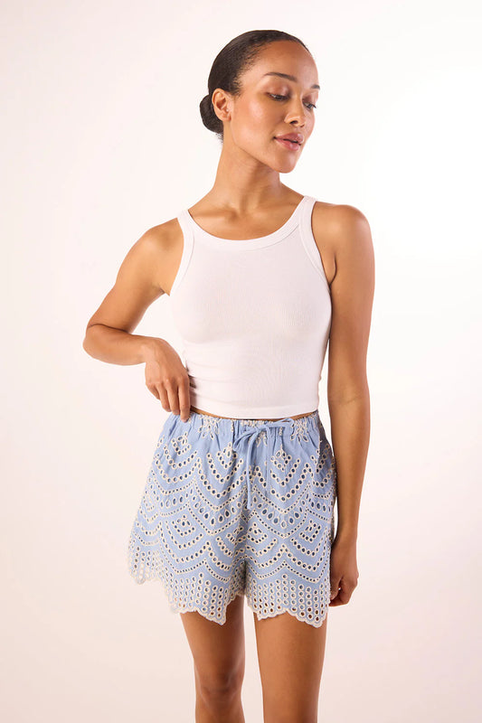 ELIAS SHORT in Periwinkle Scallop