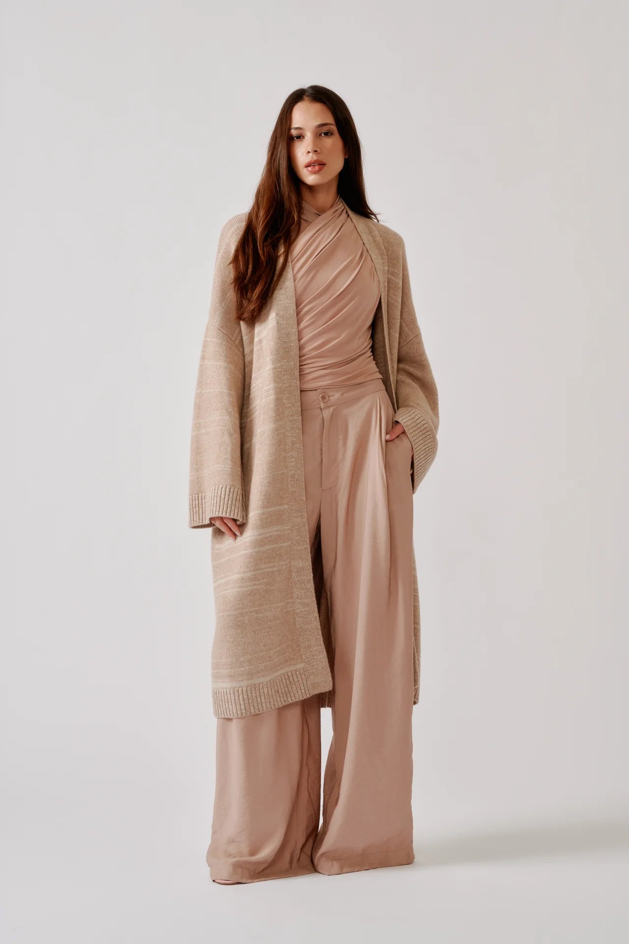 CEDAR C SLOUCHY DUSTER in Dune Heather