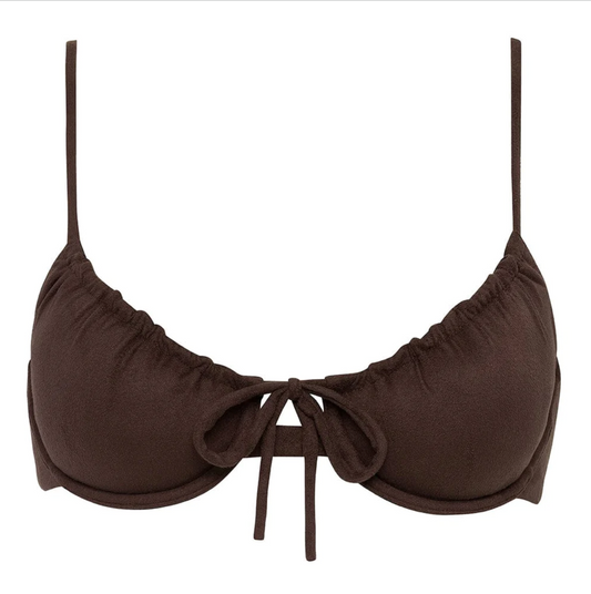 Espresso Suede Lucy Bikini Top