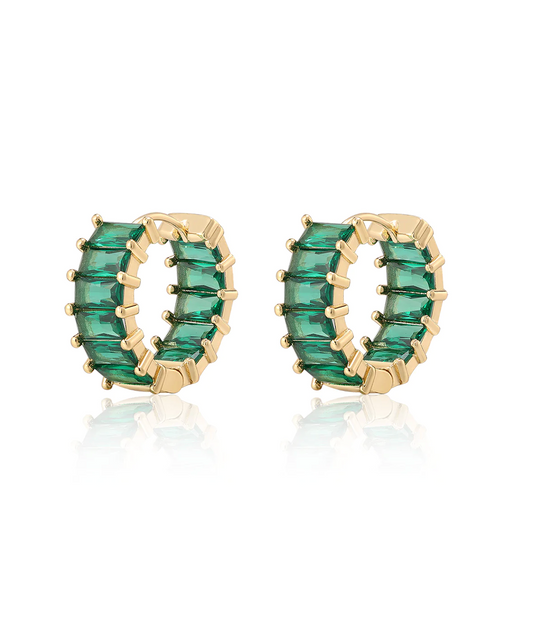 Emerald Ballier Huggies Gold with Green Emerald