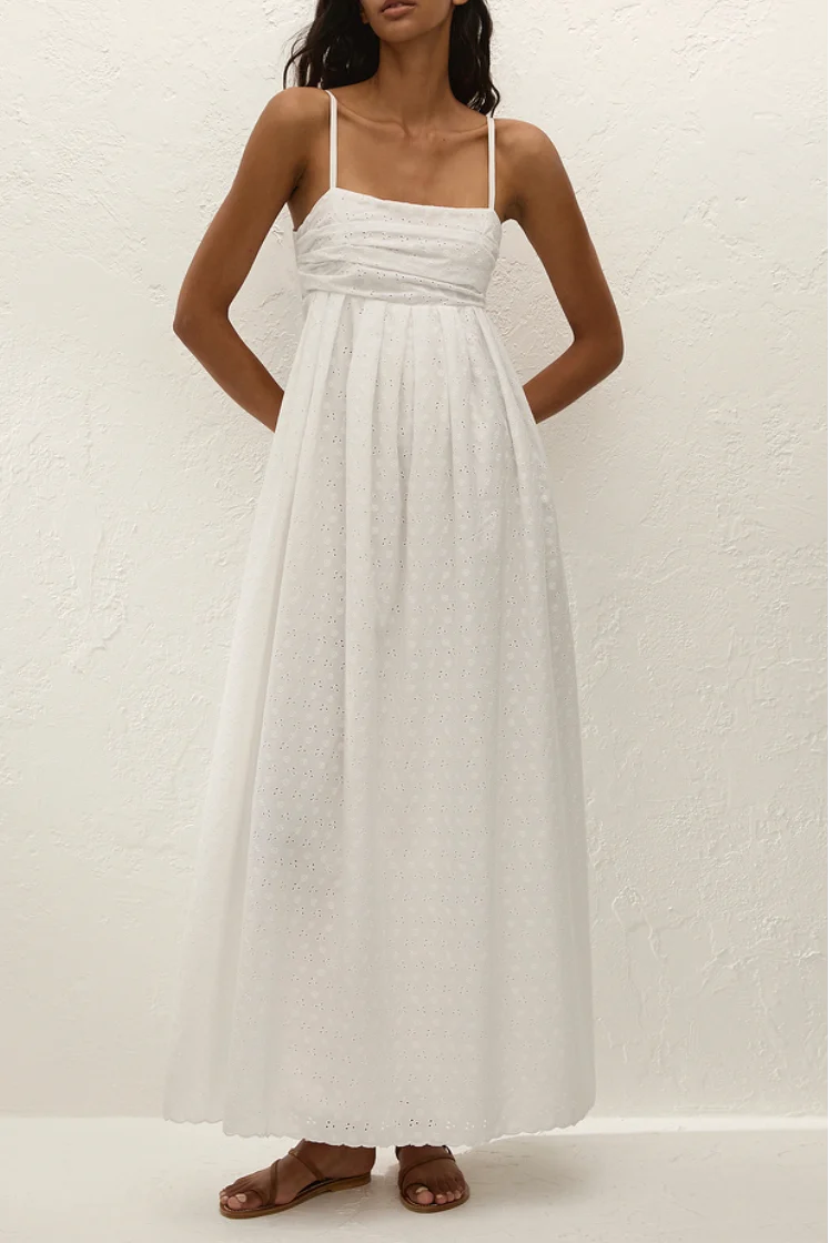 CANDELA MAXI DRESS in Lucy Broderie White