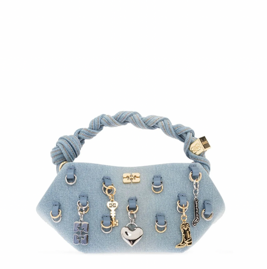 Ganni Bou Bag Mini Washed Denim Charms