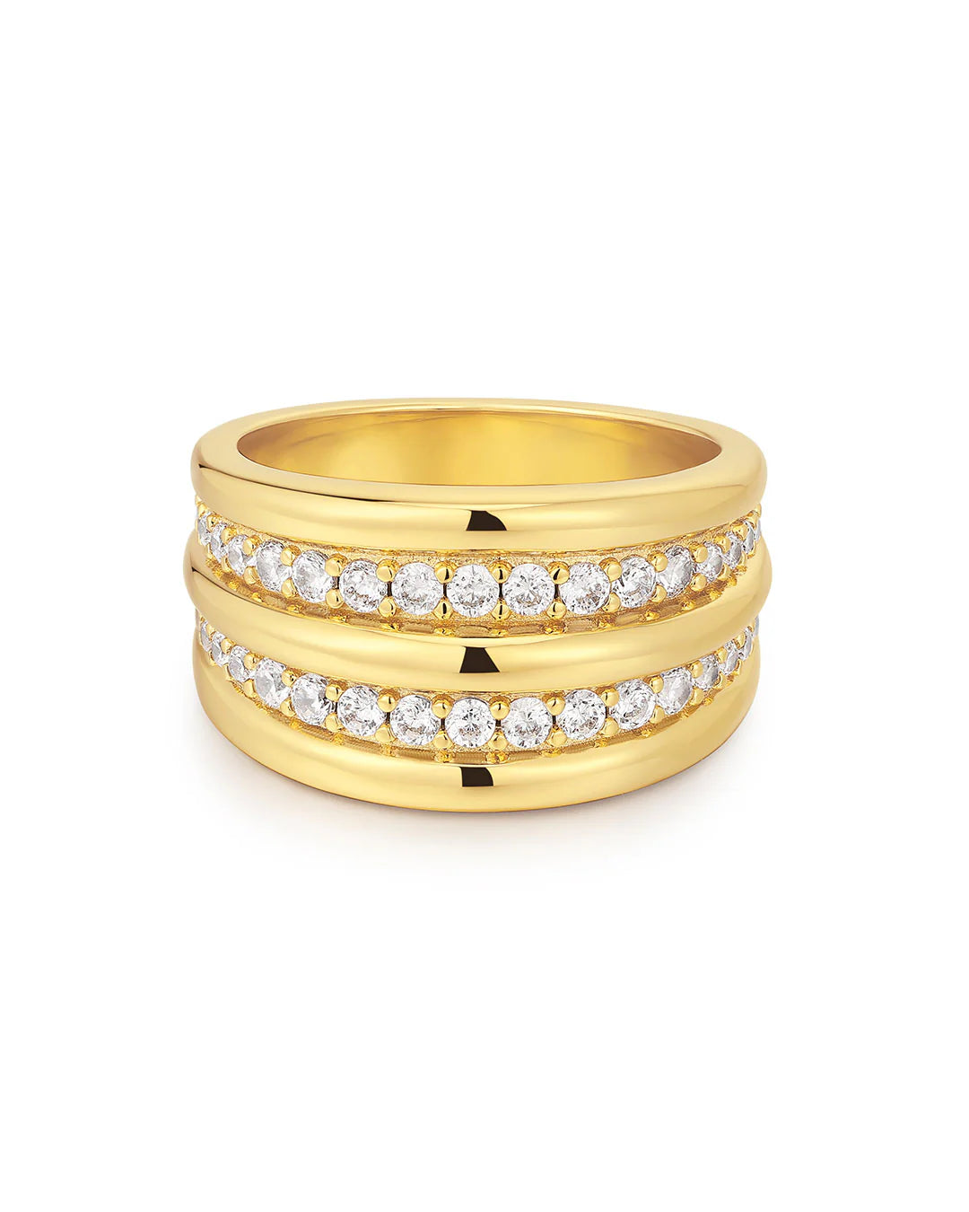 Pave Ridged Positano Ring