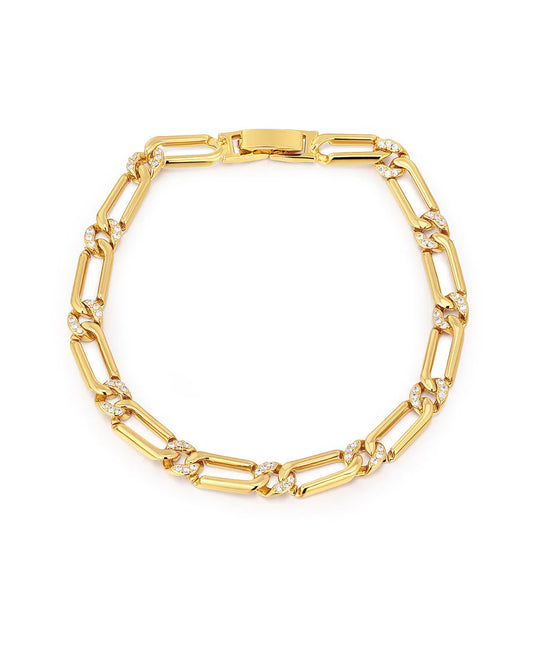 Two-Tone Pave Link Bracelet