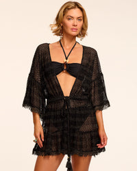 JEWEL DRESS in Black Metallic Zigzag