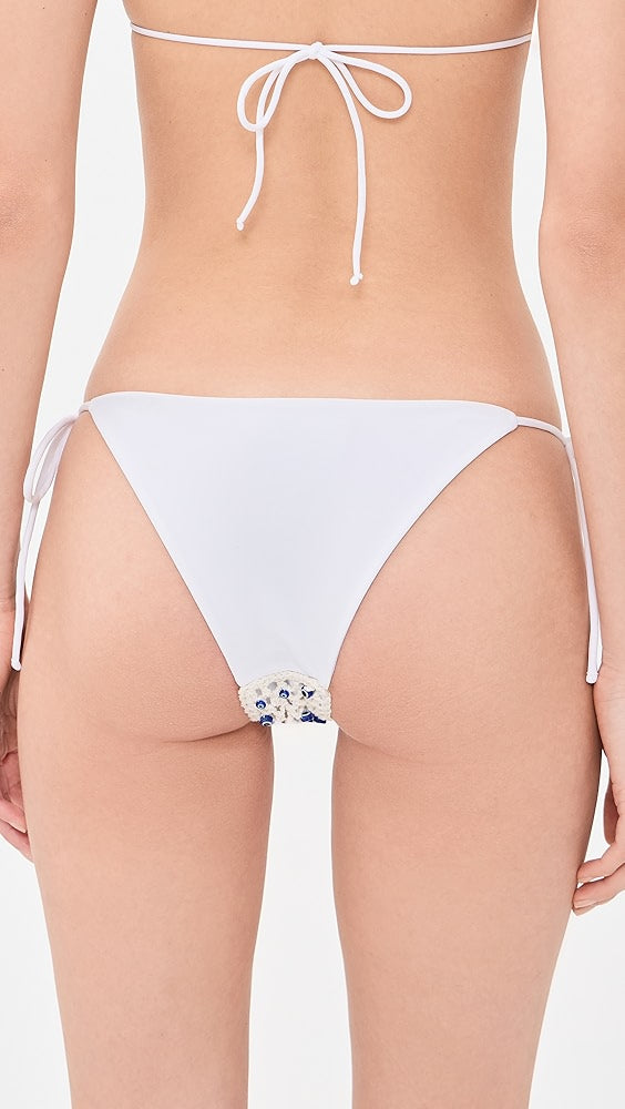 Micro Eye Bikini Bottom in White and Blue