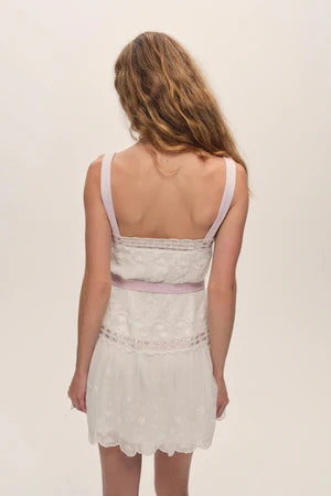 NOAH EMBROIDERED MINI DRESS in Vintage Cream