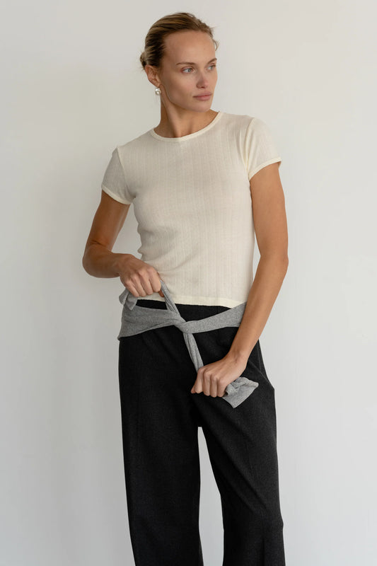 Pointelle Baby Tee