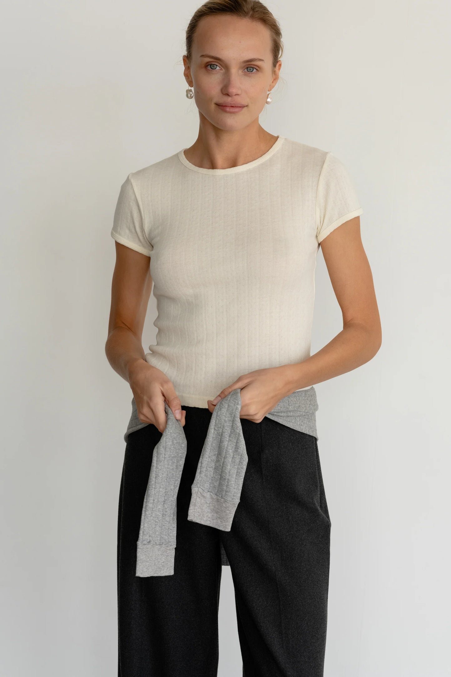 Pointelle Baby Tee