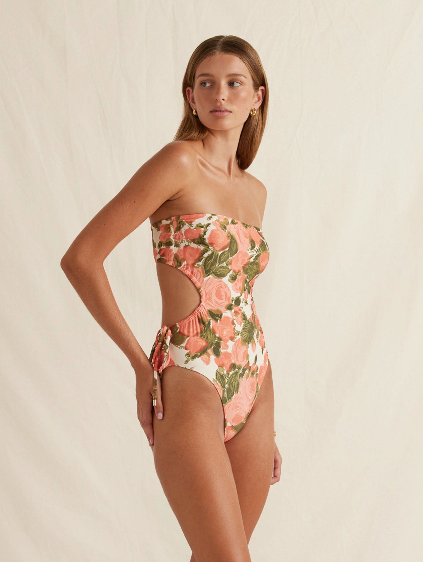 Strapless Cut Out One  Piece