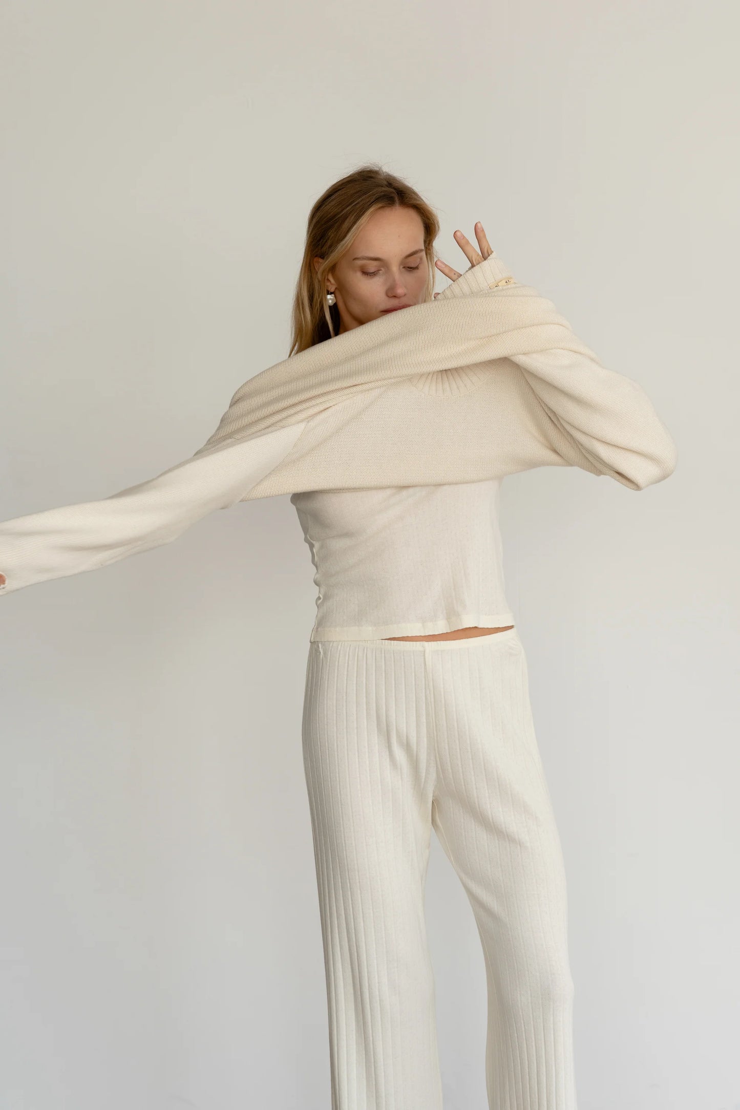 Pointelle Simple Crop Pant