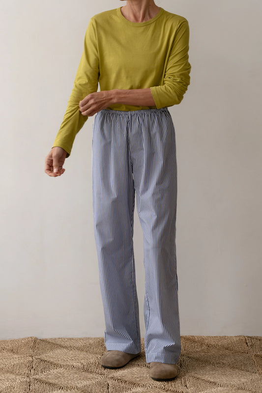 The Pop Simple Pant in Navy Stripe