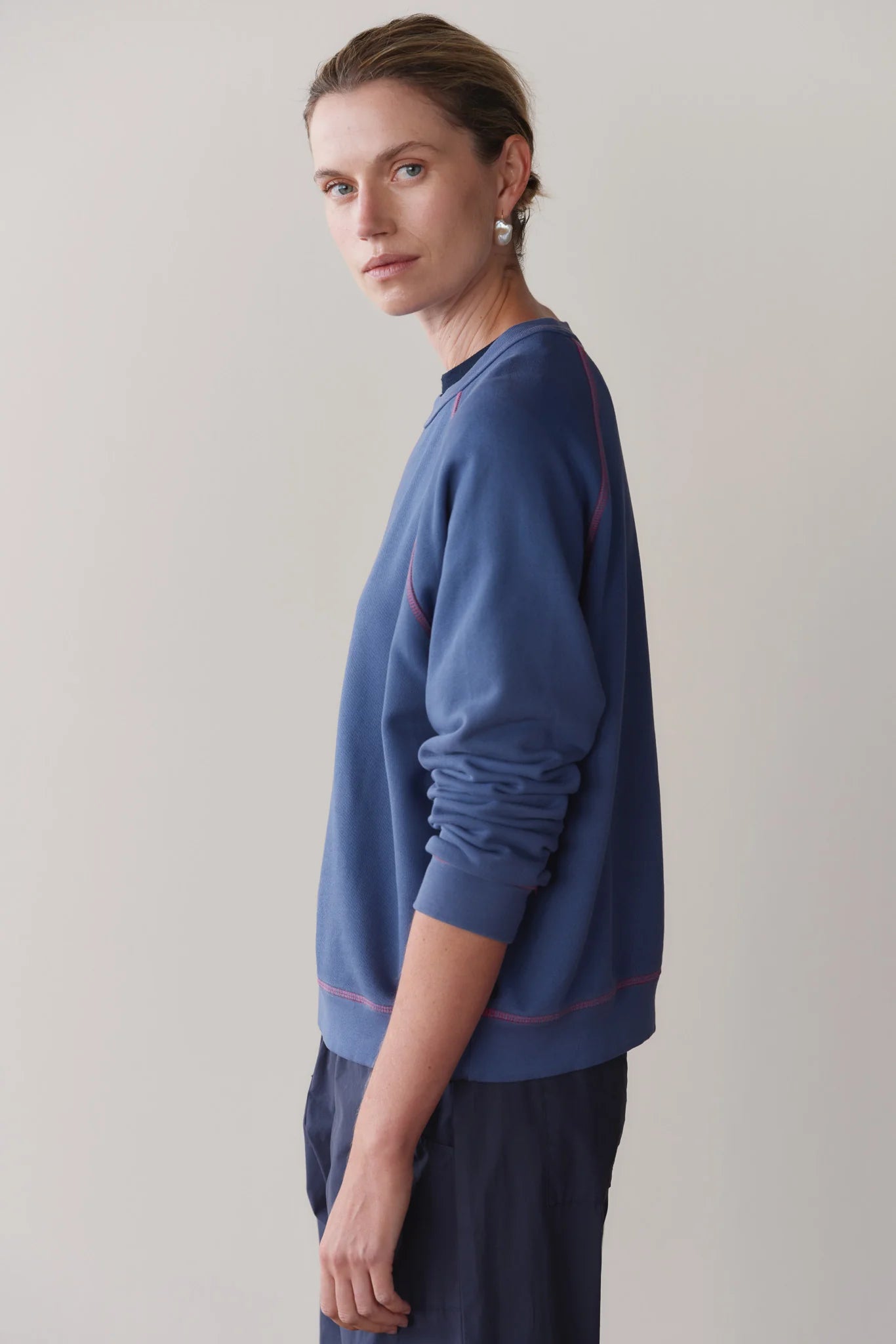 ECO-TERRY CONTRAST STITCH SWEATSHIRT