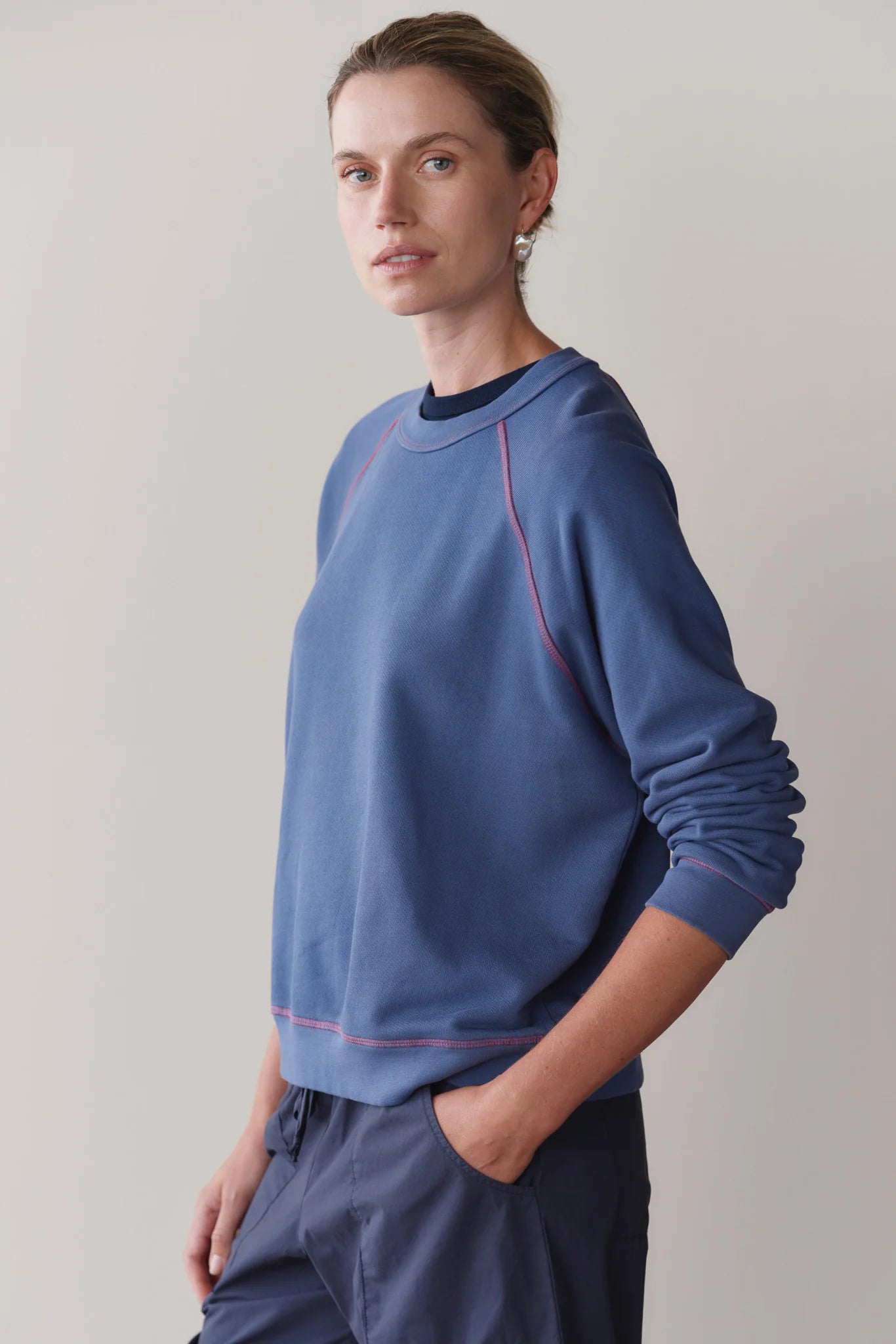 ECO-TERRY CONTRAST STITCH SWEATSHIRT