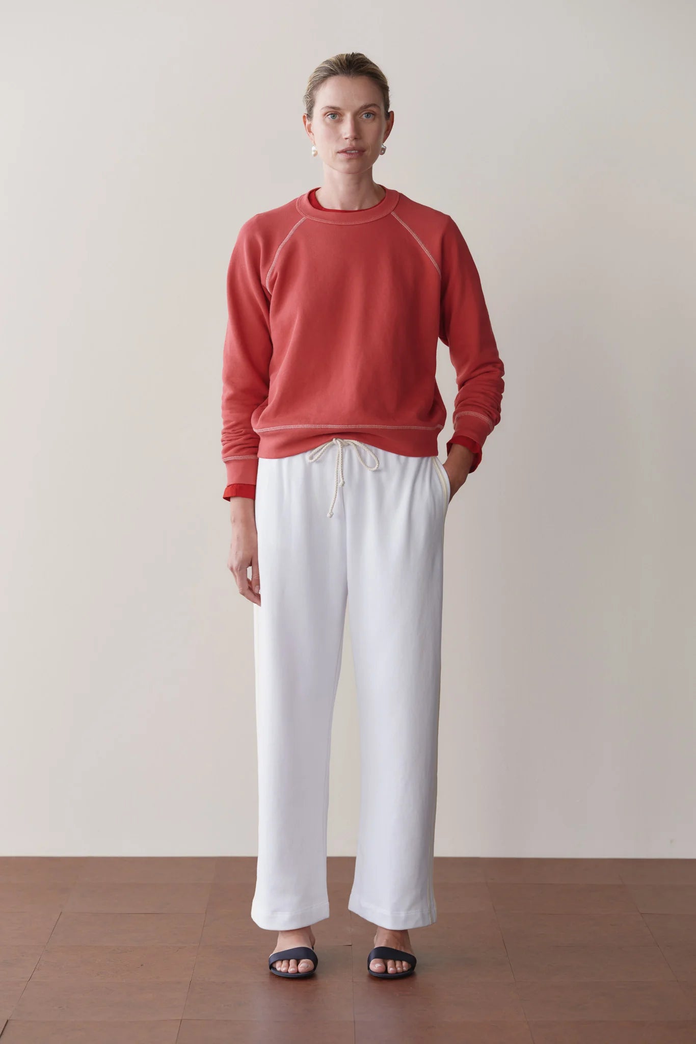 Eco Terry Stripe Crop Pant
