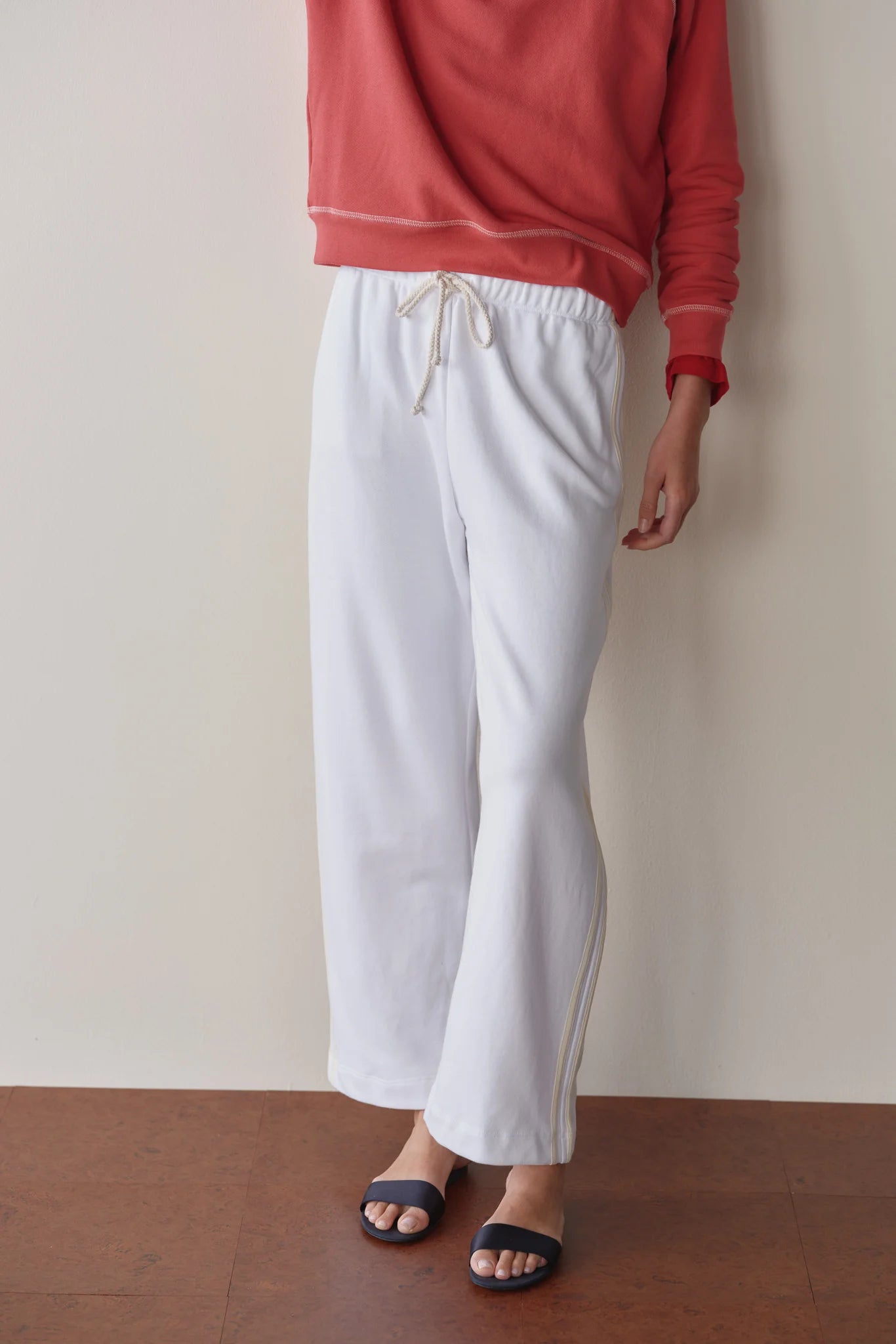 Eco Terry Stripe Crop Pant