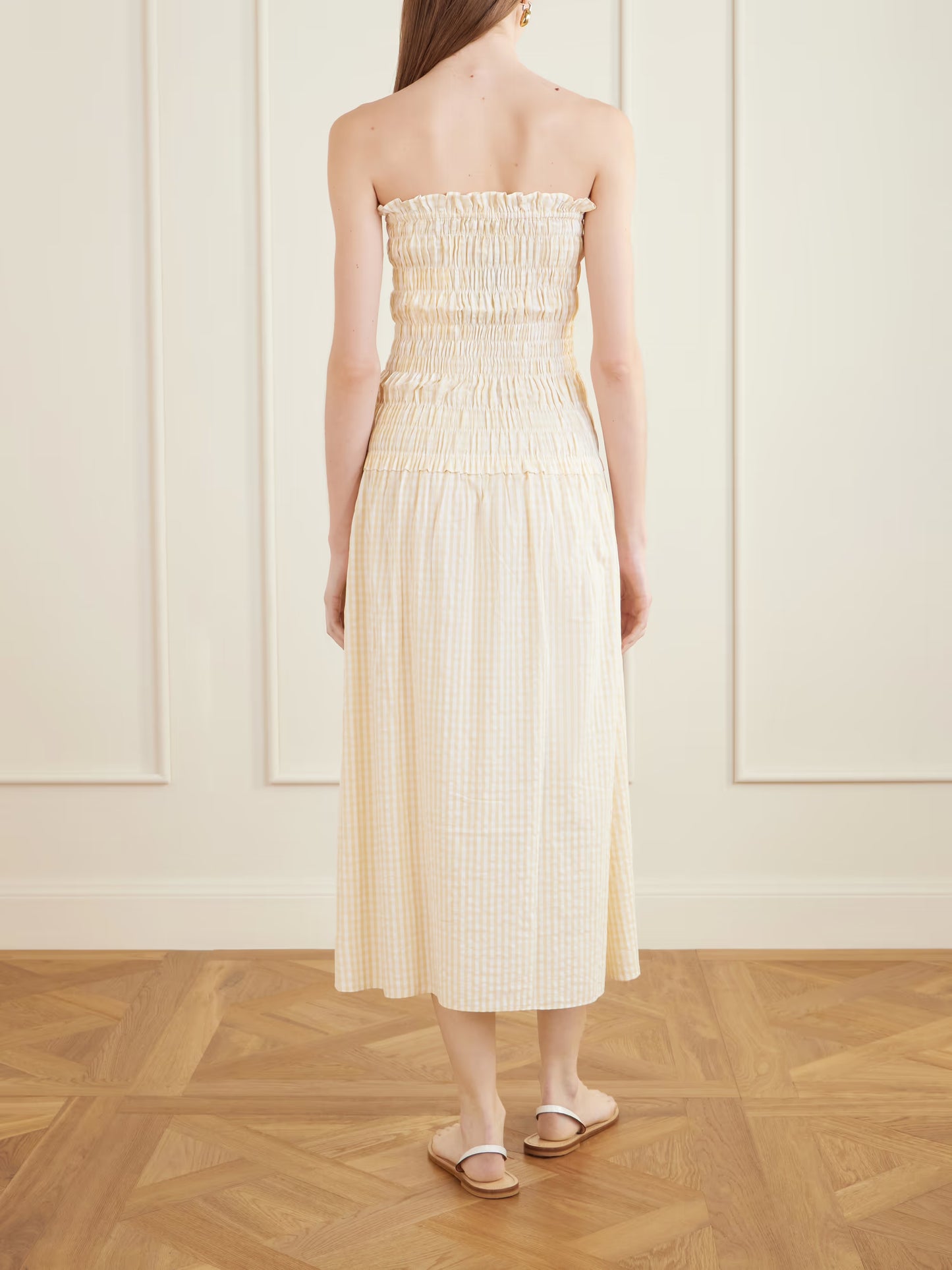 AMALITA MIDI DRESS in Butter Textured Gingham